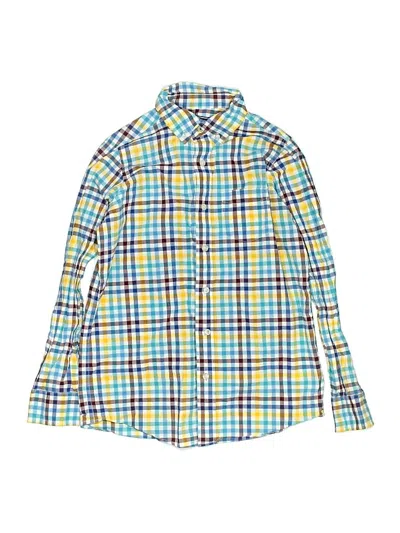 Pre-owned Lands' End Kids'  Long Sleeve Button Down Shirt In Yellow