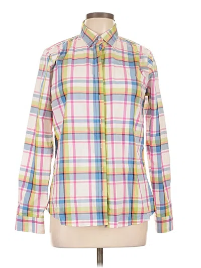 Pre-owned Lands' End Long Sleeve Button Down Shirt In Yellow