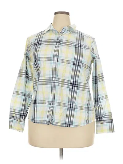 Pre-owned Lands' End Long Sleeve Button Down Shirt In Yellow