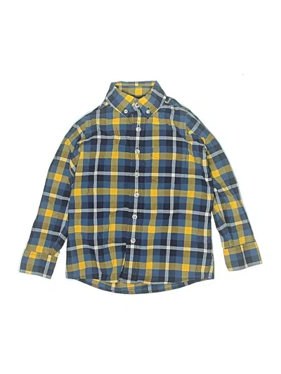 Pre-owned Lands' End Kids'  Long Sleeve Button Down Shirt In Yellow