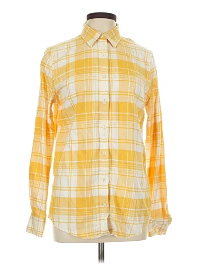Pre-owned Lands' End Long Sleeve Button Down Shirt In Yellow