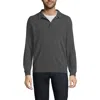 Lands' End Long Sleeve Cashmere Sweater Polo In Charcoal Heather