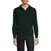 Lands' End Long Sleeve Cashmere Sweater Polo In Dark Pine Green