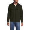 Lands' End Long Sleeve Corduroy Collar Bedford Rib Quarter Zip In Green