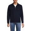 Lands' End Long Sleeve Corduroy Collar Bedford Rib Quarter Zip In Blue