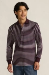Lands' End Long Sleeve Cotton Supima Polo Shirt In Animal Print