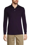 Lands' End Long Sleeve Cotton Supima Polo Shirt In Blackberry