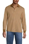 Lands' End Long Sleeve Cotton Supima Polo Shirt In Brown
