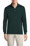 Lands' End Long Sleeve Cotton Supima Polo Shirt In Deep Forest