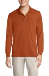 Lands' End Long Sleeve Cotton Supima Polo Shirt In Fresh Cinnamon