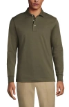 Lands' End Long Sleeve Cotton Supima Polo Shirt In Green