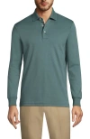 Lands' End Long Sleeve Cotton Supima Polo Shirt In Green