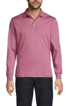 Lands' End Long Sleeve Cotton Supima Polo Shirt In Pink