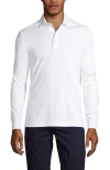 Lands' End Long Sleeve Cotton Supima Polo Shirt In White