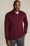 Lands' End Long Sleeve Cotton Supima Polo Shirt With Pocket In Red
