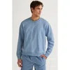 Lands' End Long Sleeve French Terry Vintage Wash Crewneck Sweatshirt In Pale Slate Blue