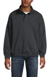 Lands' End Long Sleeve French Terry Vintage Wash Quarter Zip In Gray