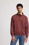 Lands' End Long Sleeve French Terry Vintage Wash Quarter Zip In Brown