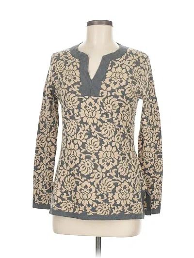 Pre-owned Lands' End Long Sleeve Henley Shirt In Brown