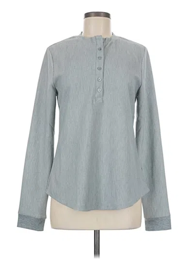 Pre-owned Lands' End Long Sleeve Henley Shirt In Gray
