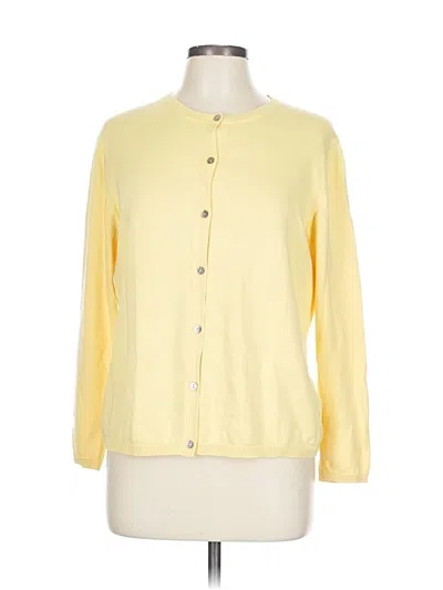 Pre-owned Lands' End Long Sleeve Henley Shirt In Yellow