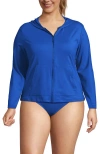 Lands' End Long Sleeve Hooded Full Zip Upf 50 Rash Guard