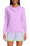 Lands' End Long Sleeve Hooded Full Zip Upf 50 Rash Guard In Wild Lilac