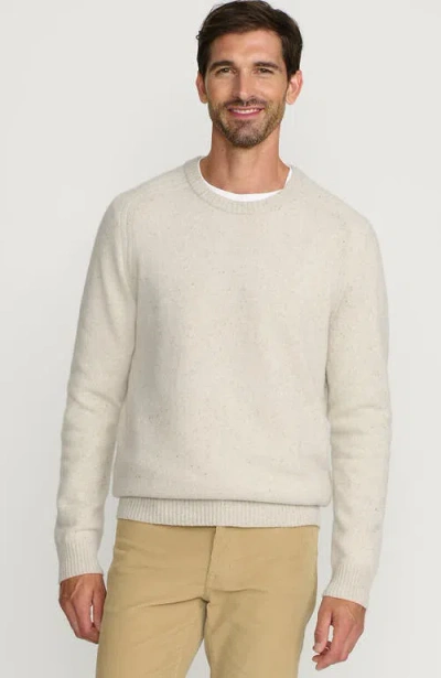 Lands' End Long Sleeve Lambswool Crewneck Sweater In Light Stone Fleck