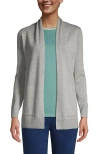 Lands' End Long Sleeve Open Long Cardigan Sweater In Gray Heather