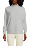 Lands' End Long Sleeve Ottoman Mock Pullover In Gray