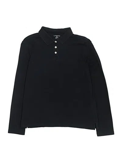 Pre-owned Lands' End Kids'  Long Sleeve Polo Shirt In Black