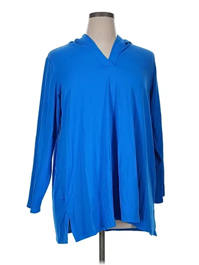 Pre-owned Lands' End Long Sleeve Polo Shirt In Blue