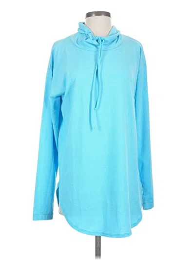 Pre-owned Lands' End Long Sleeve Polo Shirt In Blue