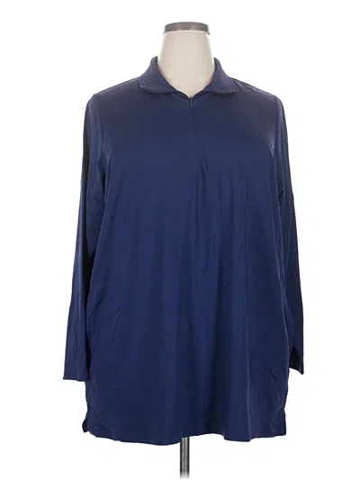 Pre-owned Lands' End Long Sleeve Polo Shirt In Blue