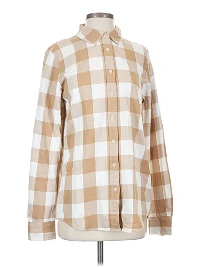 Pre-owned Lands' End Long Sleeve Polo Shirt In Brown