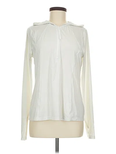 Pre-owned Lands' End Long Sleeve Polo Shirt In Ivory