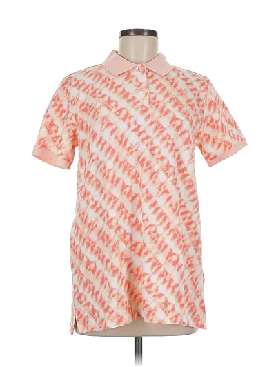 Pre-owned Lands' End Long Sleeve Polo Shirt In Orange