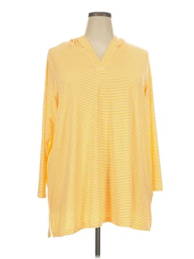 Pre-owned Lands' End Long Sleeve Polo Shirt In Yellow