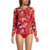 Lands' End Long Sleeve Relaxed Upf 50 Rash Guard In Multi