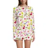 Lands' End Long Sleeve Relaxed Upf 50 Rash Guard In White Multi Garden Floral