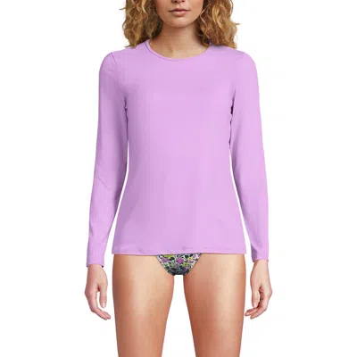 Lands' End Long Sleeve Relaxed Upf 50 Rash Guard In Wild Lilac