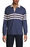 Lands' End Long Sleeve Rugby Shirt In Blue