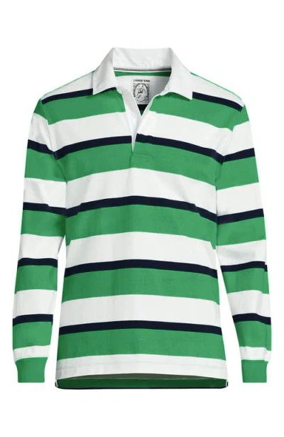 Lands' End Long Sleeve Rugby Shirt In Green