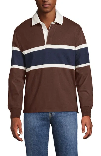 Lands' End Long Sleeve Rugby Shirt In Multi