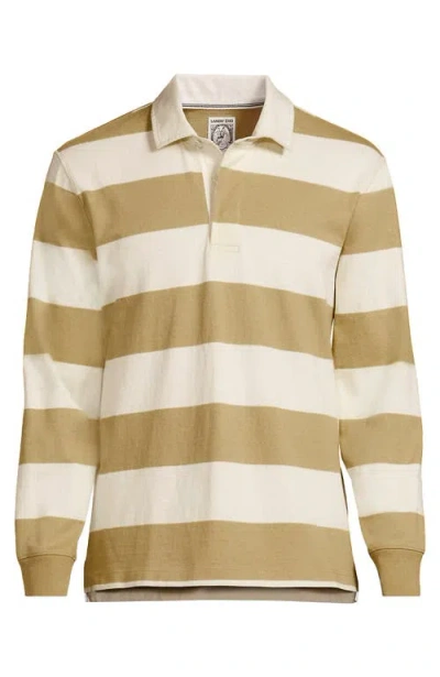 Lands' End Long Sleeve Rugby Shirt In Neutral
