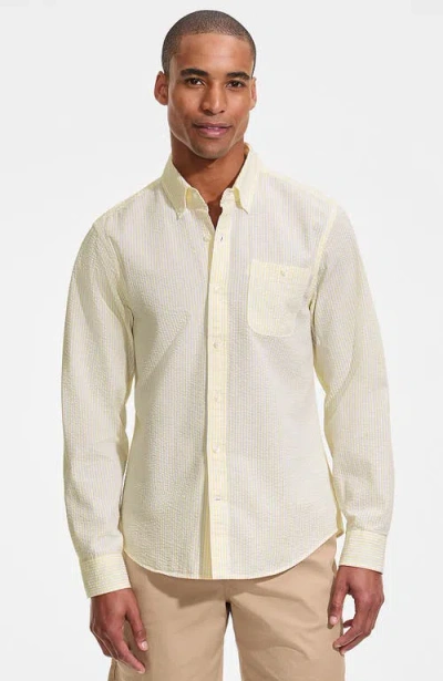 Lands' End Long Sleeve Seersucker Shirt In Neutral
