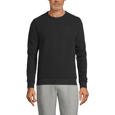 Lands' End Long Sleeve Serious Sweats Crewneck Sweatshirt In Dark Charcoal Heather