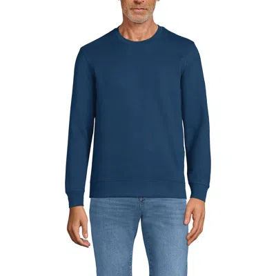 Lands' End Long Sleeve Serious Sweats Crewneck Sweatshirt In Evening Blue