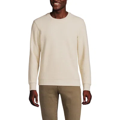 Lands' End Long Sleeve Serious Sweats Crewneck Sweatshirt In Flax Heather