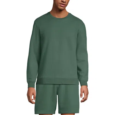 Lands' End Long Sleeve Serious Sweats Crewneck Sweatshirt In Green